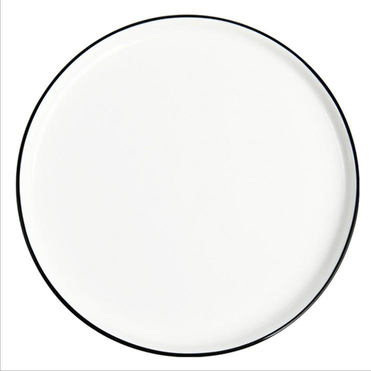 Milo Black Rim 10” Plates - Set of 4 - Tea + Linen