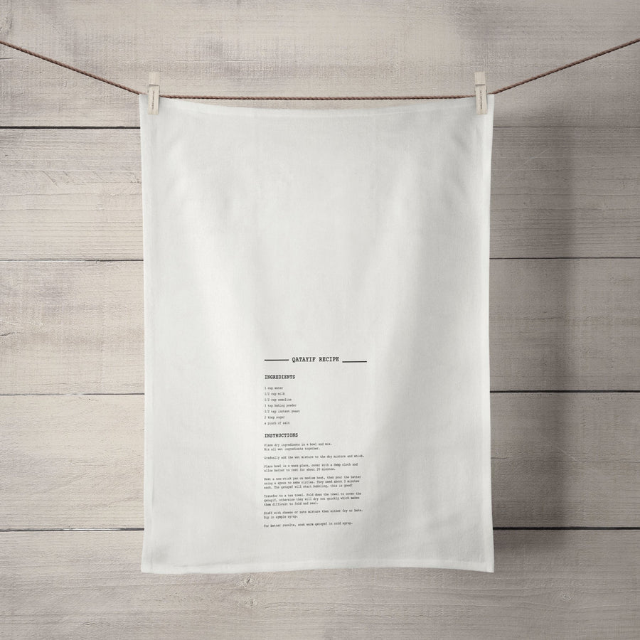 Qatayif recipe tea towel - Tea + Linen