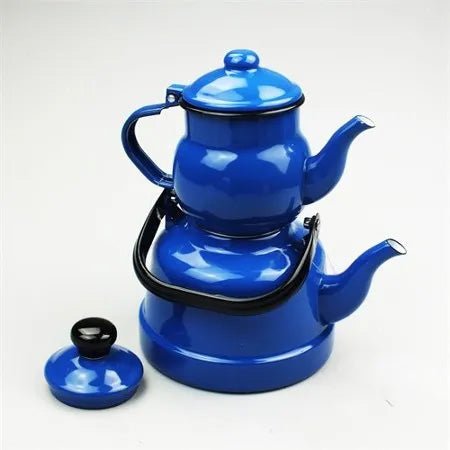 Retro Enamel Double Tea Pot - Tea + Linen