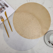 Round Vinyl Placemat - Set of 4 - Tea + Linen