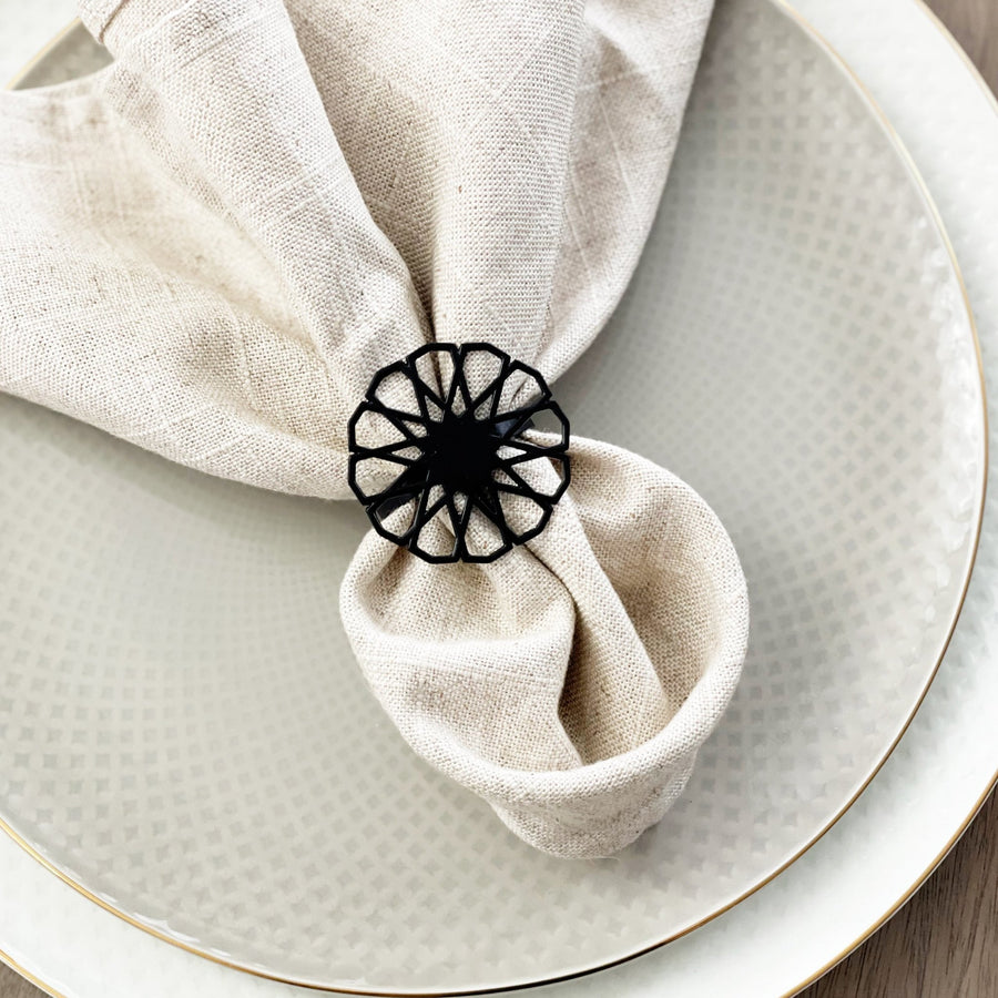 Safa Napkin Ring - Set of 4 - Tea + Linen