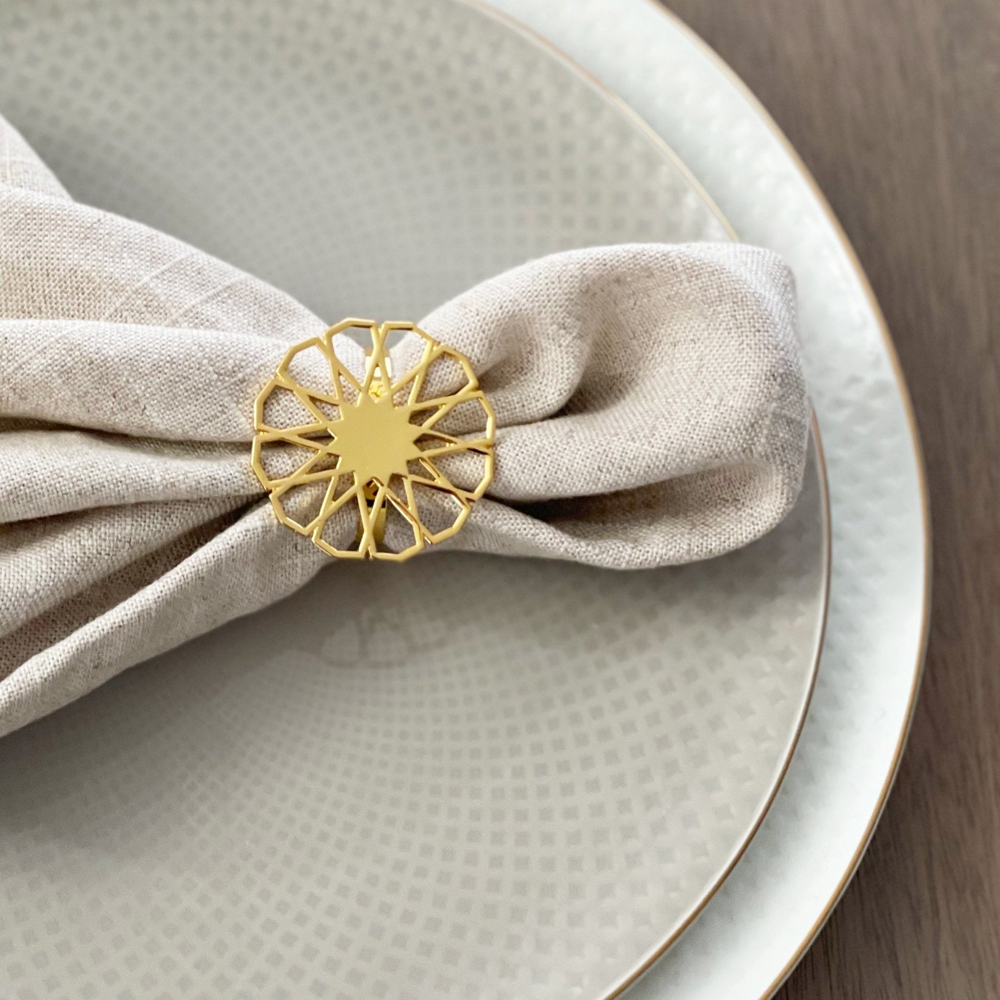 Safa Napkin Ring - Set of 4 - Tea + Linen