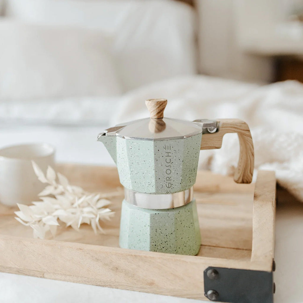6 cups, Stovetop Moka Pot, Mint Green