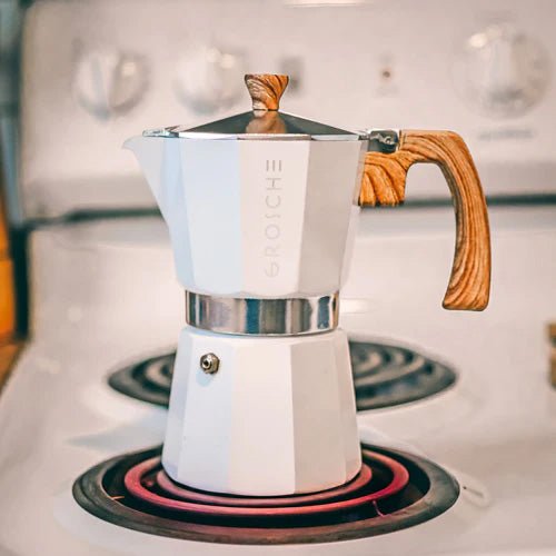 Stovetop Moka Pot, White - Tea + Linen