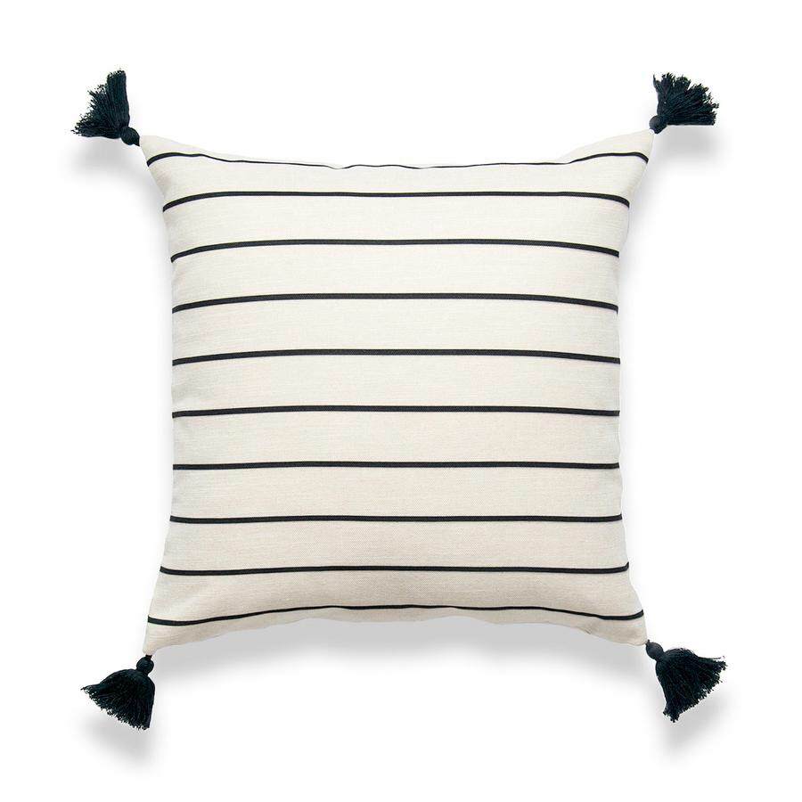 Striped Hand-Woven Moroccan Pillow - Tea + Linen