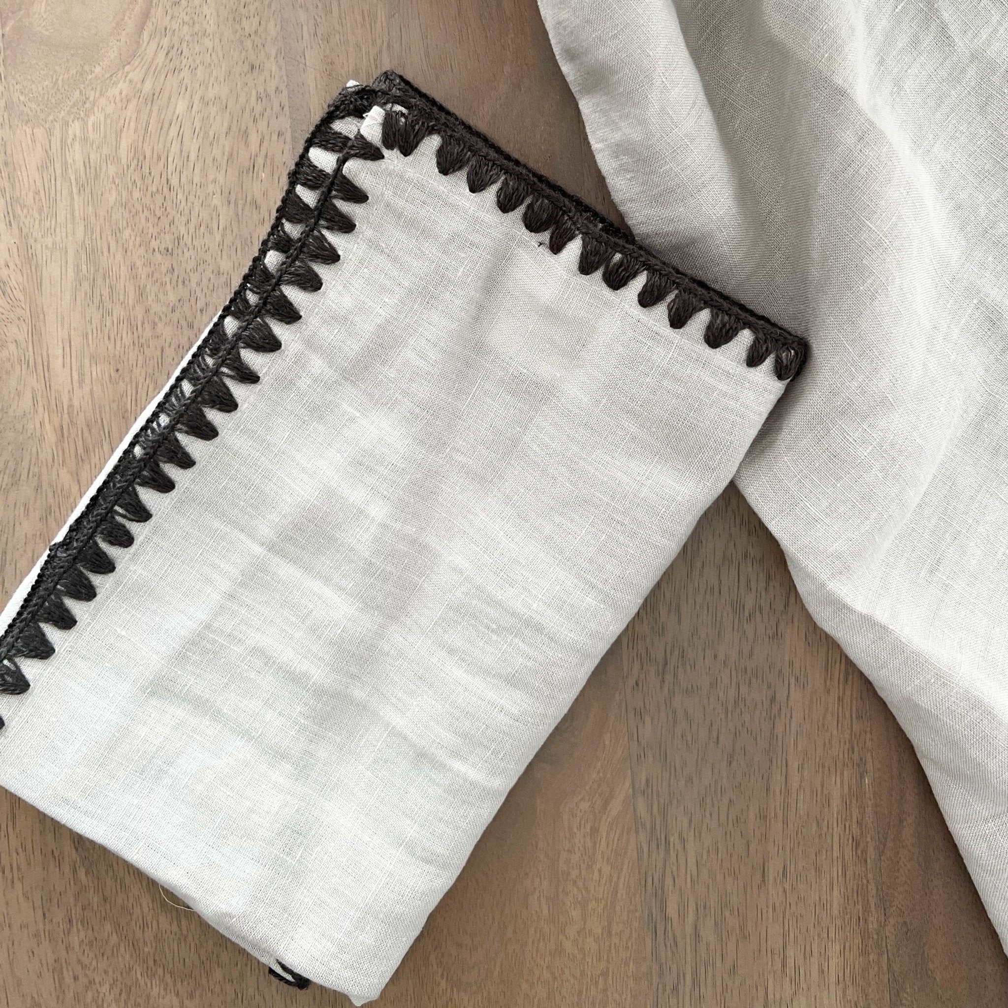 Triangle Stitch Dinner Napkins - Set of 4 - Tea + Linen