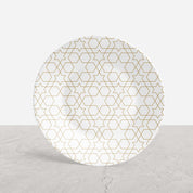White and Gold Mosaic Appetizer Plates - Set of 4 - Tea + Linen