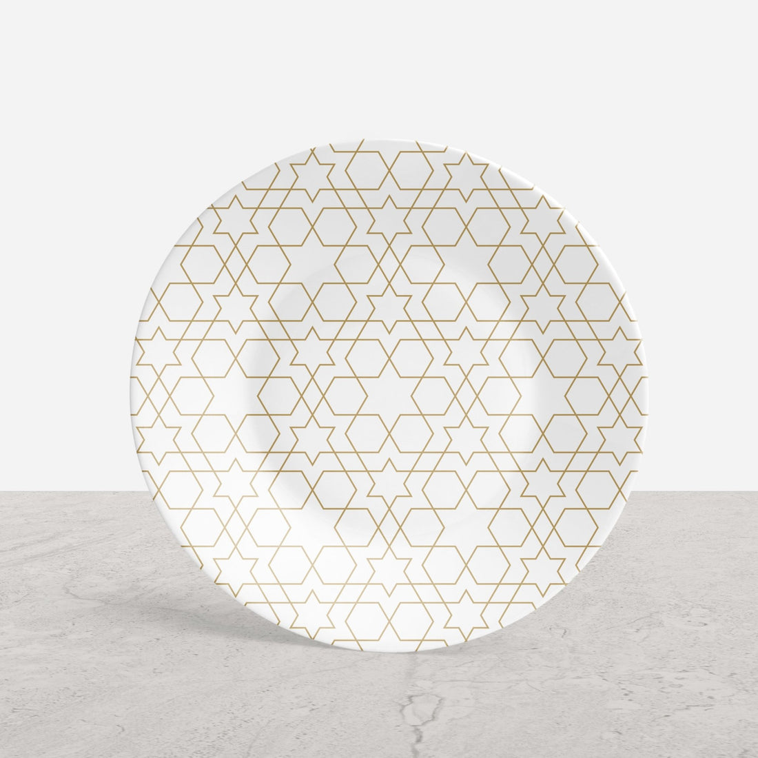 White and Gold Mosaic Appetizer Plates - Set of 4 - Tea + Linen