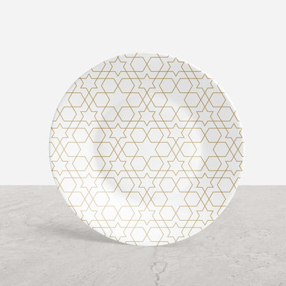 White and Gold Mosaic Appetizer Plates - Set of 4 - Tea + Linen